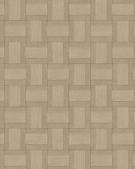 350562 Eijffinger Riviera Maison Squares - Dit behang is opgebouwd uit verschillende tinten bruin en beige