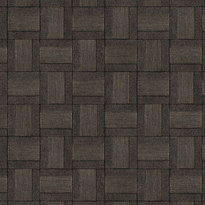 350566 Eijffinger Riviera Maison Squares - Dit behang is een combinatie van diep zwart en warme bruintinten