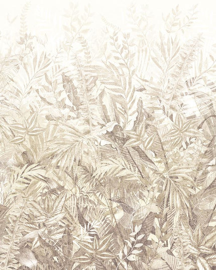350706 Eijffinger Riviera Maison Linen Leaves Mural Camel - Dit behang is zacht en natuurlijk in kleurgebruik met beige
