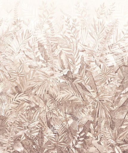 350708 Eijffinger Riviera Maison Linen Leaves Mural Taupe - Dit behang is een subtiel samenspel van taupe