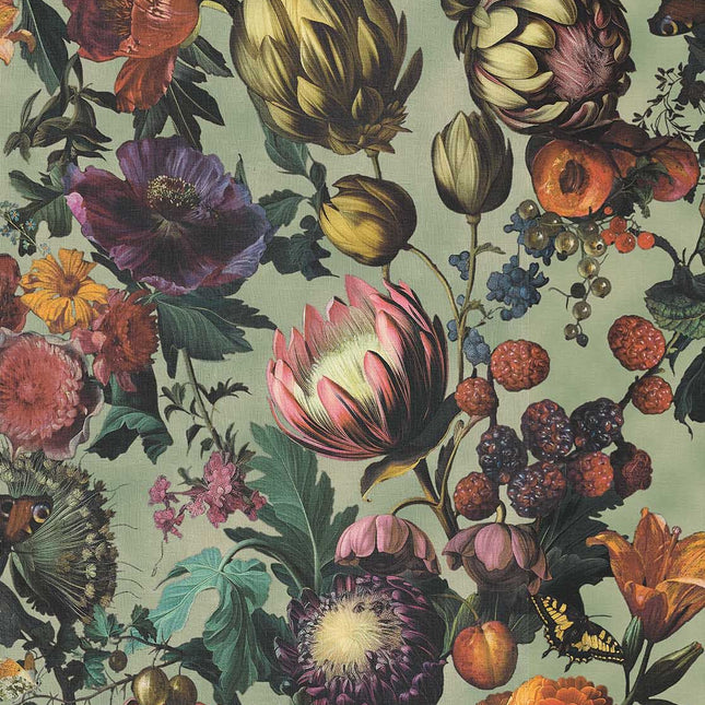 351231 Eijffinger Magnifique Flourish - Dit behang is rijk aan verschillende tinten groen als achtergrond