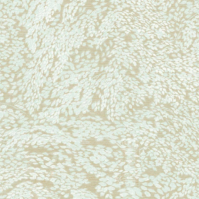 351274 Eijffinger Magnifique Whisper - Dit behang is subtiel en elegant met een beige achtergrond en een zachtgroen