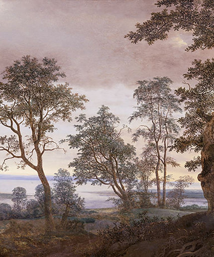 351291 Eijffinger Magnifique Vista Sunset - Dit behang is uitgevoerd in zachte taupetinten met warme bruinaccenten en subtiele groene nuances die een rustige