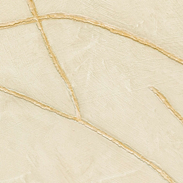 VP 1004 03 Elitis Kintsugi Kintsugi - Dit behang is subtiel beige van kleur met zachte crèmekleurige en lichtbruine accenten die een verfijnde textuur en diepte toevoegen.