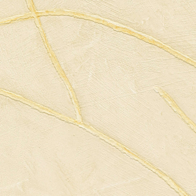 VP 1004 04 Elitis Kintsugi Kintsugi - Dit behang is subtiel beige van kleur met lichte crèmekleurige tinten en zachte gele accenten in het reliëf.