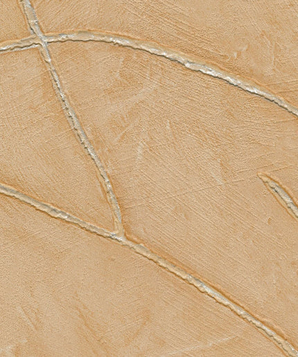 VP 1004 13 Elitis Kintsugi Kintsugi - Dit behang is uitgevoerd in warme tinten van zacht oranje en lichtbruin met subtiele metallic accenten.