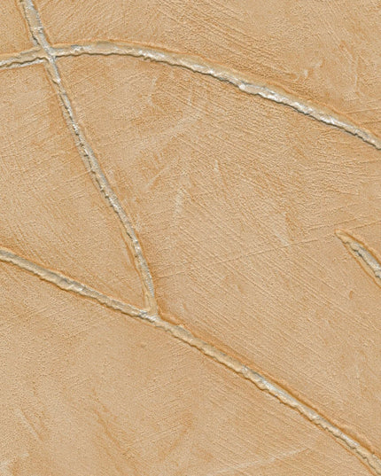 VP 1004 13 Elitis Kintsugi Kintsugi - Dit behang is uitgevoerd in warme tinten van zacht oranje en lichtbruin met subtiele metallic accenten.