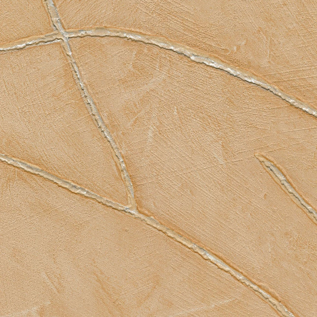 VP 1004 13 Elitis Kintsugi Kintsugi - Dit behang is uitgevoerd in warme tinten van zacht oranje en lichtbruin met subtiele metallic accenten.