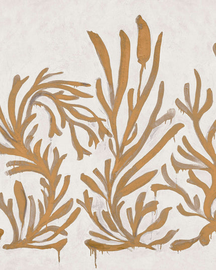 VP 1005 01 Elitis Kintsugi Algues Dorées - Dit behang is een zachte combinatie van beige en warm okergeel met subtiele grijze accenten