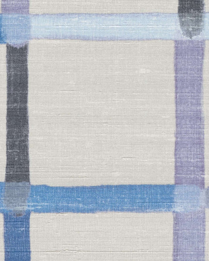 VP 1036 44 Elitis Elixir de soies Frivole - Dit behang is uitgevoerd in zachte grijs- en blauwtinten met accenten van zwart en paars