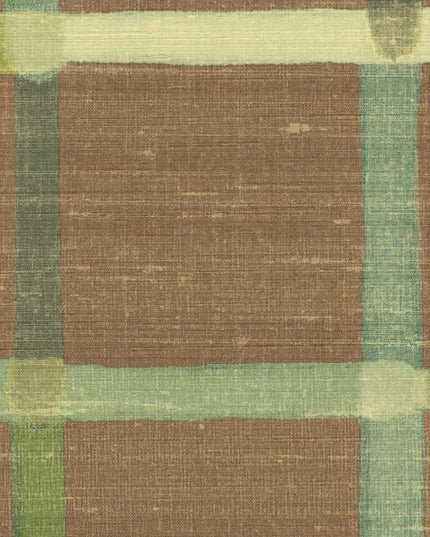 VP 1036 72 Elitis Elixir de soies Frivole - Dit behang is een combinatie van warme bruine tinten met zachte accenten van lichtgroen en turquoise