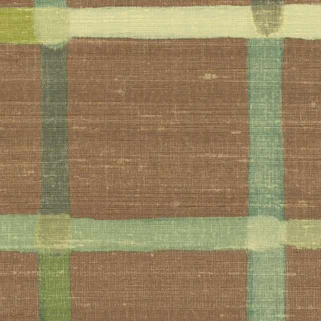 VP 1036 72 Elitis Elixir de soies Frivole - Dit behang is een combinatie van warme bruine tinten met zachte accenten van lichtgroen en turquoise