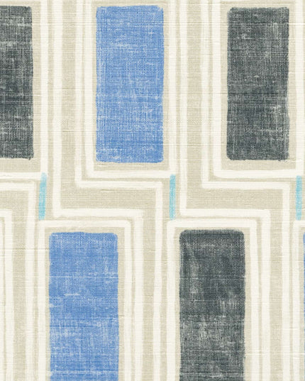 VP 1039 44 Elitis Elixir de soies Beat - Dit behang is een harmonieuze mix van beige met accenten in blauw en donkergrijs