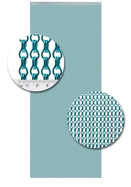 Aluminium ketting Uni A09 licht blauw