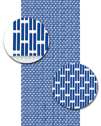 Hulzen blauw verspringend op maat