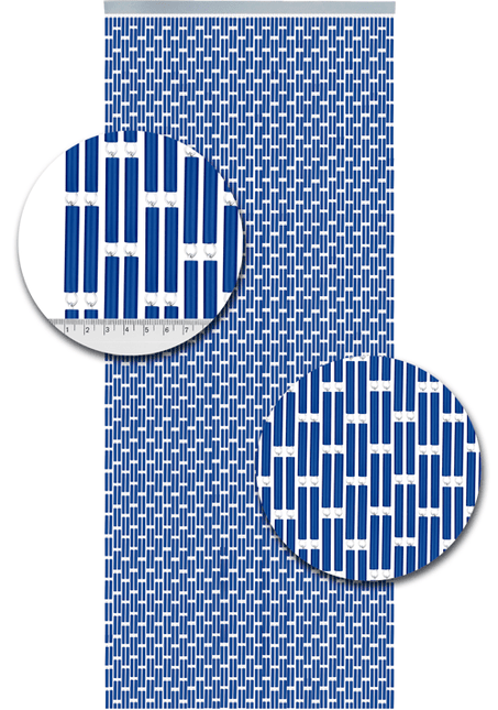 Hulzen blauw verspringend op maat
