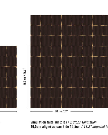 RM 1041 80 Elitis Marqueteries Feuilles d'or Une opulence raffinee