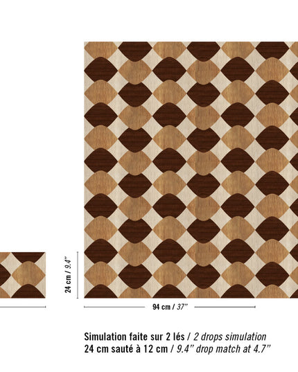 RM 1039 70 Elitis Marqueteries Le jeu de dame Une audacieuse geometrie