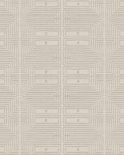 RIC304 Masureel Serica Serica - Dit behang is uitgevoerd in zachte beige en lichtgrijze tinten die samen een subtiel en rustig geometrisch patroon vormen.