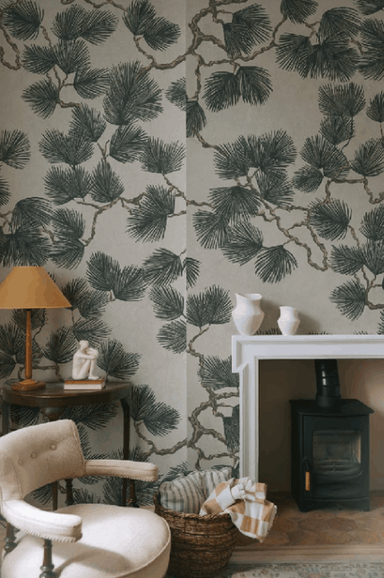 Kleur_Mijn_Interieur_Sandberg_EttHemOland_PineMural_Green_S10488_Roomshot