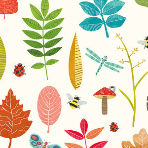 WGU50103W Dutch Wallcoverings When i grow up Forest Floor - Dit behang is vrolijk en kleurrijk met een mix van oranje