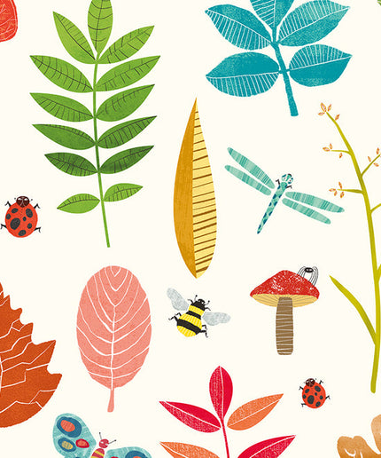 WGU50103W Dutch Wallcoverings When i grow up Forest Floor - Dit behang is vrolijk en kleurrijk met een mix van oranje