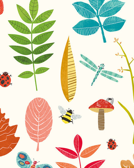WGU50103W Dutch Wallcoverings When i grow up Forest Floor - Dit behang is vrolijk en kleurrijk met een mix van oranje