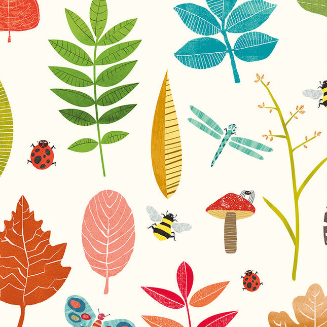 WGU50103W Dutch Wallcoverings When i grow up Forest Floor - Dit behang is vrolijk en kleurrijk met een mix van oranje