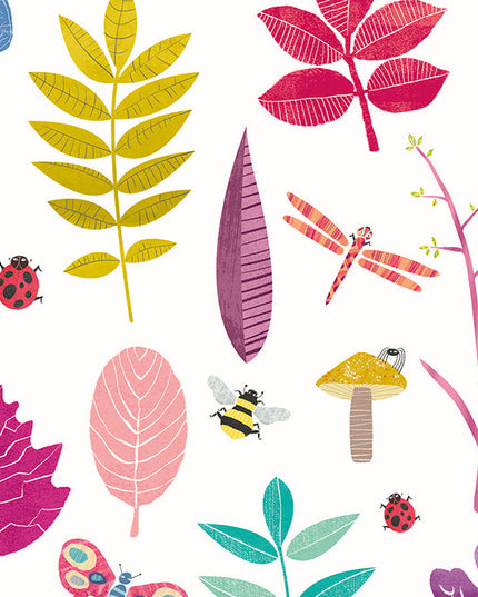 WGU50104W Dutch Wallcoverings When i grow up Forest Floor - Dit behang is speels en kleurrijk met opvallende tinten van roze
