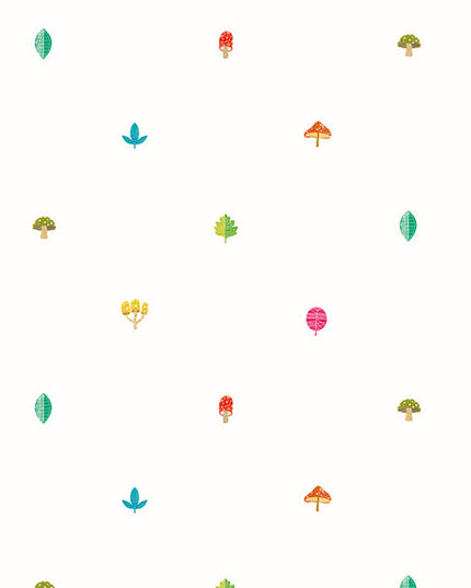 WGU50105W Dutch Wallcoverings When i grow up Forest Spot - Dit behang is licht en luchtig met een witte achtergrond en speelse accenten in groen