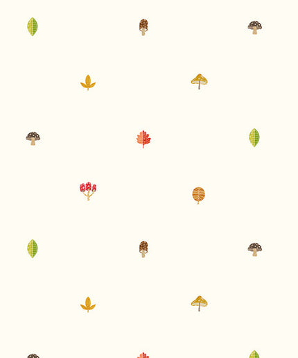 WGU50106W Dutch Wallcoverings When i grow up Forest Spot - Dit behang is lichtbeige van achtergrond met subtiele accenten in oranje