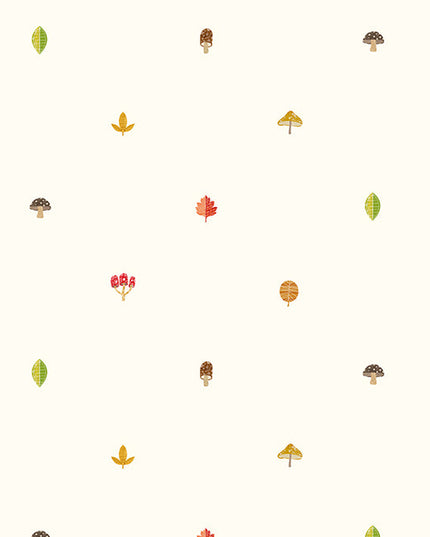 WGU50106W Dutch Wallcoverings When i grow up Forest Spot - Dit behang is lichtbeige van achtergrond met subtiele accenten in oranje