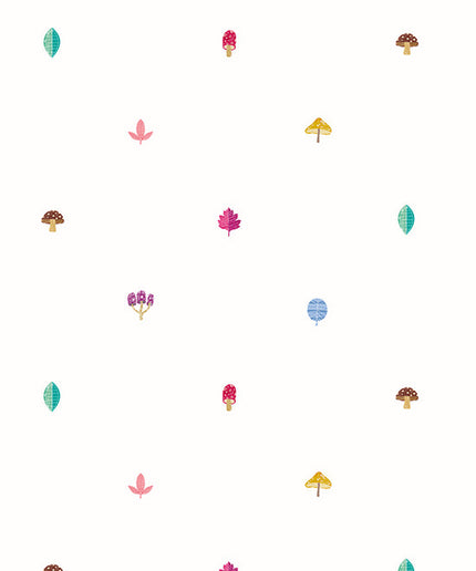 WGU50107W Dutch Wallcoverings When i grow up Forest Spot - Dit behang is speels en licht met een witte achtergrond