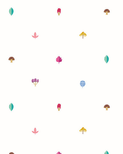 WGU50107W Dutch Wallcoverings When i grow up Forest Spot - Dit behang is speels en licht met een witte achtergrond