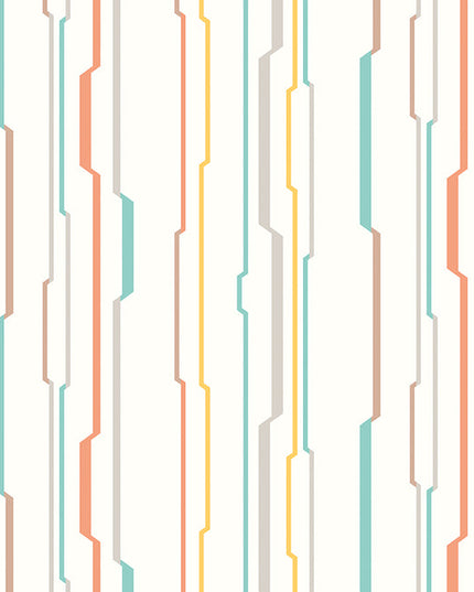 WGU50117W Dutch Wallcoverings When i grow up Wibble Wobble - Dit behang is uitgevoerd in een fris patroon met slanke strepen in zacht oranje