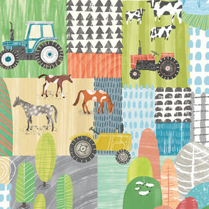 WGU50121W Dutch Wallcoverings When i grow up Down On The Farm - Dit behang is een speelse combinatie van groen