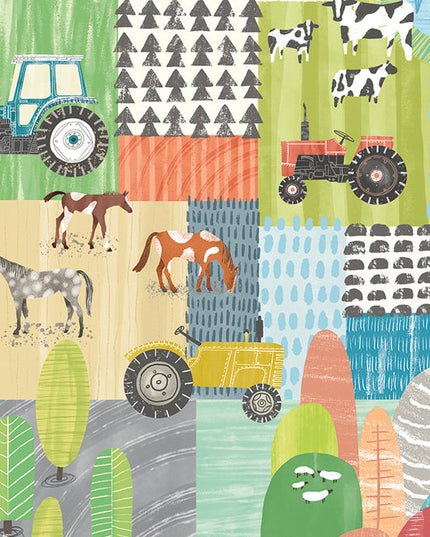 WGU50121W Dutch Wallcoverings When i grow up Down On The Farm - Dit behang is een speelse combinatie van groen