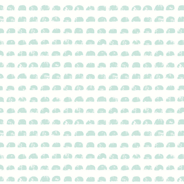 WGU50122W Dutch Wallcoverings When i grow up Hay Bale - Dit behang is subtiel en rustgevend met een combinatie van zacht turquoise en wit.