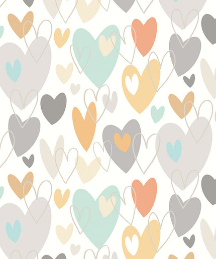WGU50138W Dutch Wallcoverings When i grow up Pop Hearts - Dit behang is een speelse mix van zachte grijstinten