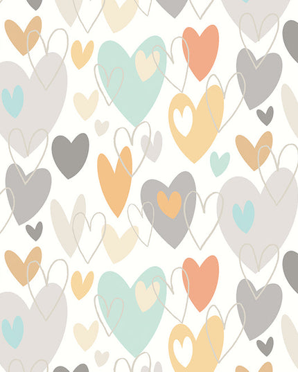 WGU50138W Dutch Wallcoverings When i grow up Pop Hearts - Dit behang is een speelse mix van zachte grijstinten