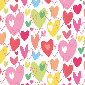 WGU50139W Dutch Wallcoverings When i grow up Pop Hearts - Dit behang is vrolijk en speels met een mix van rood