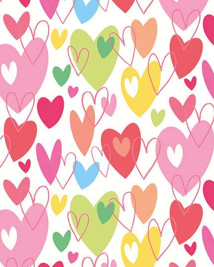 WGU50139W Dutch Wallcoverings When i grow up Pop Hearts - Dit behang is vrolijk en speels met een mix van rood
