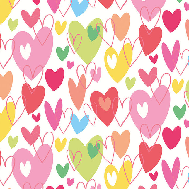WGU50139W Dutch Wallcoverings When i grow up Pop Hearts - Dit behang is vrolijk en speels met een mix van rood
