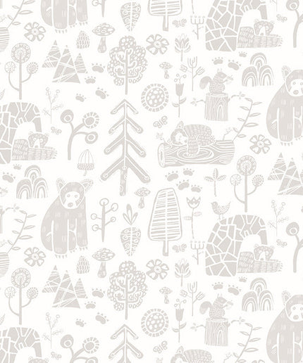 WGU50145W Dutch Wallcoverings When i grow up Honeywood Bears - Dit behang is subtiel en zacht met een lichte combinatie van wit en lichtgrijs