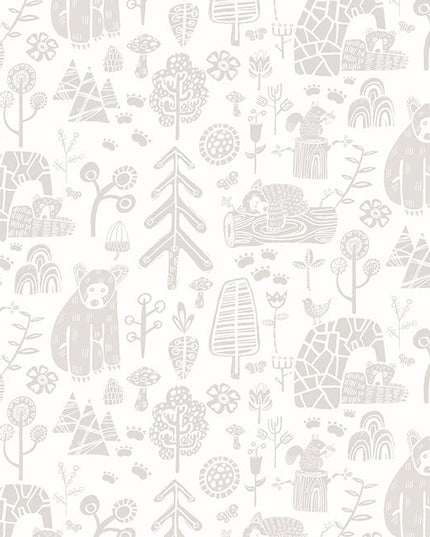 WGU50145W Dutch Wallcoverings When i grow up Honeywood Bears - Dit behang is subtiel en zacht met een lichte combinatie van wit en lichtgrijs