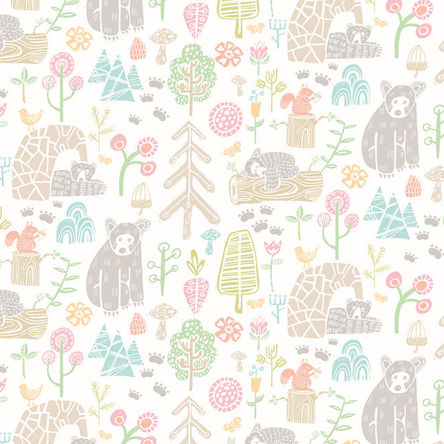 WGU50148W Dutch Wallcoverings When i grow up Honeywood Bears - Dit behang is zacht en speels met een combinatie van groen