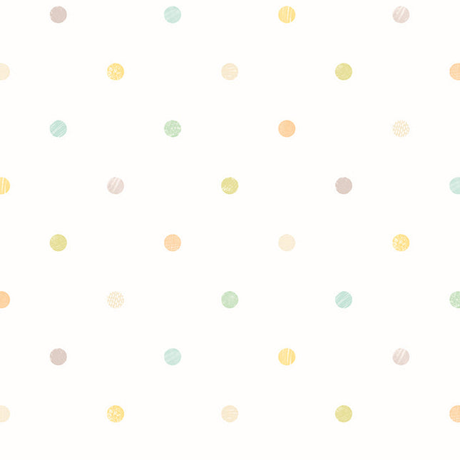 WGU50150W Dutch Wallcoverings When i grow up Doodle Spot - Dit behang is speels en licht van kleur met zachte tinten van geel